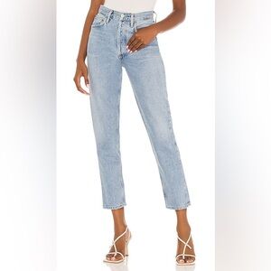 NEW Agolde Fen High Rise Relaxed Taper Cropped Jeans in Dimension Size 23 READ